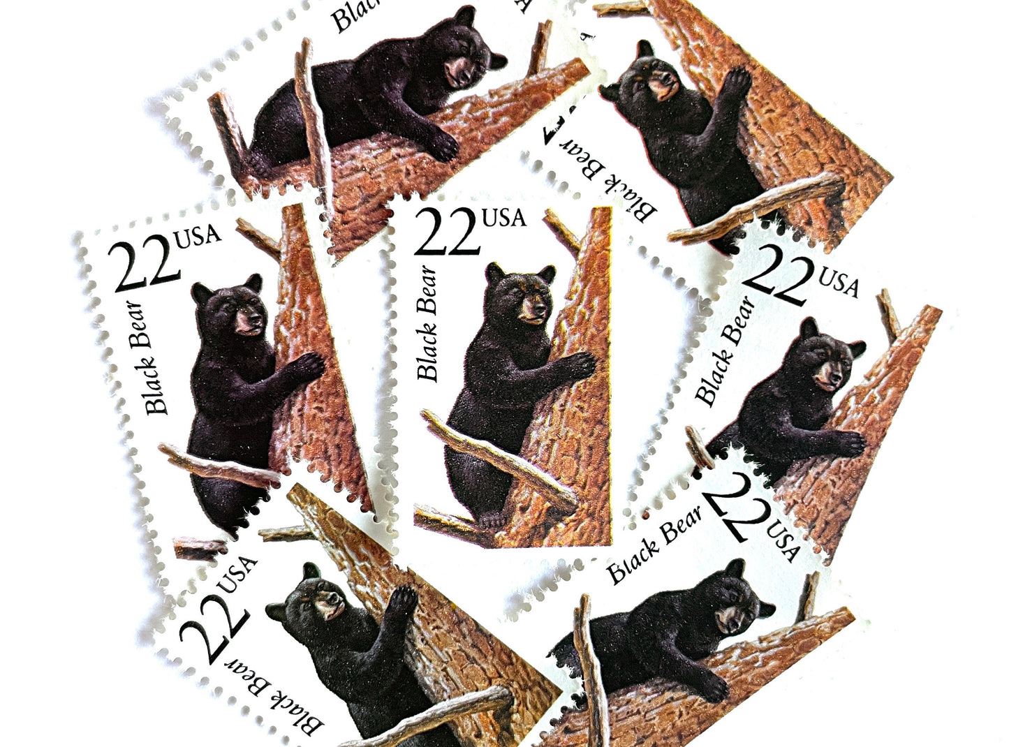 Black Bear Stamps (North American Wildlife Series, Multicolored) Vintage Unused USPS Postage 22c