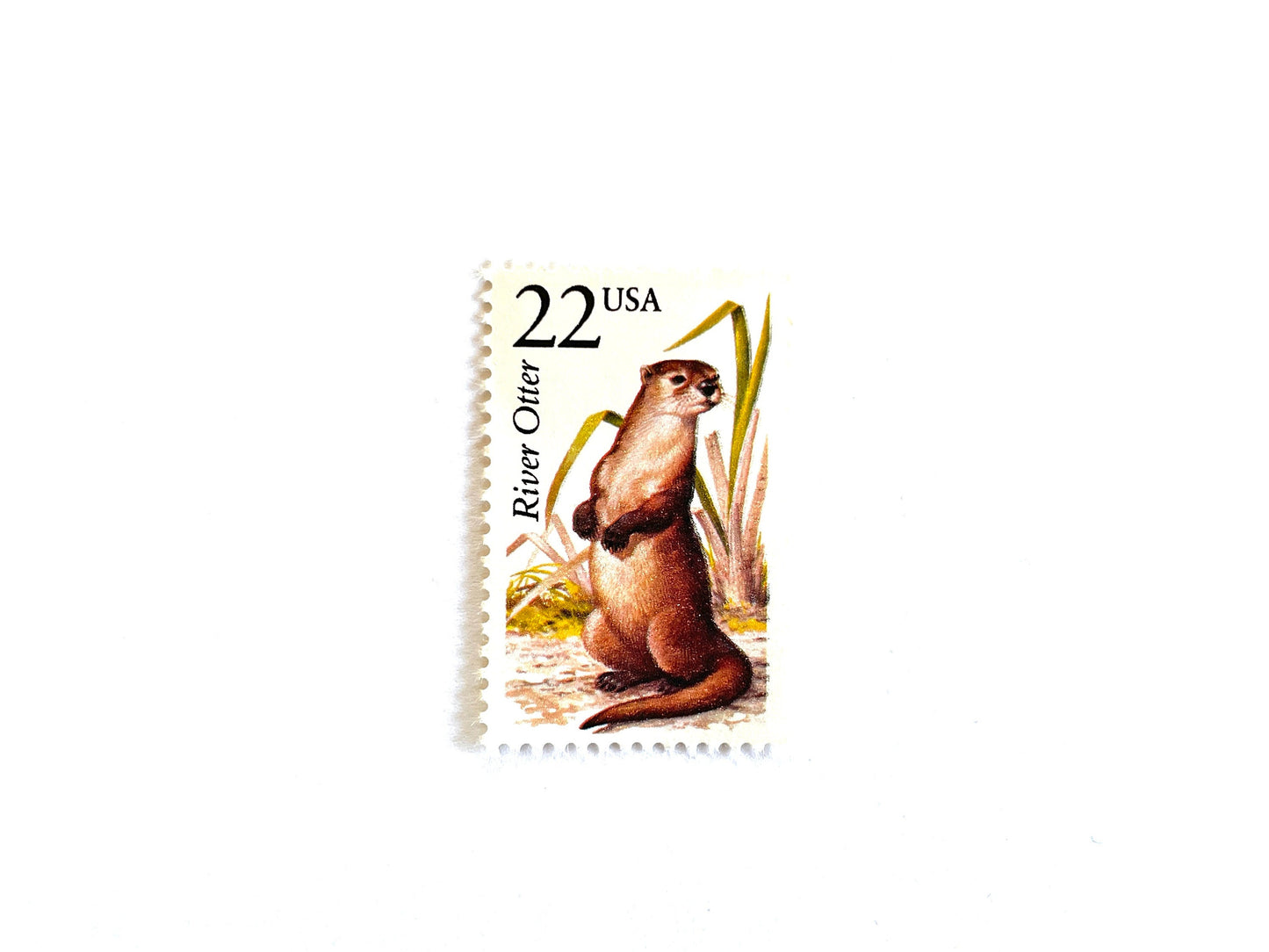 River Otter Stamps (North American Wildlife Series, Marine Life, Multicolored) Vintage Unused USPS Postage 22c