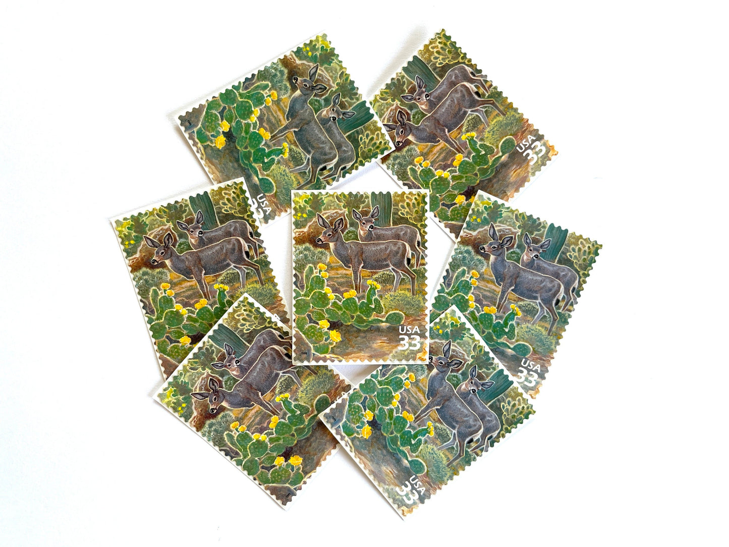 Sonoran Desert Mule Deer Stamps (Nature of America Series, Wild Animals, Desert) Vintage Unused USPS Postage 33c