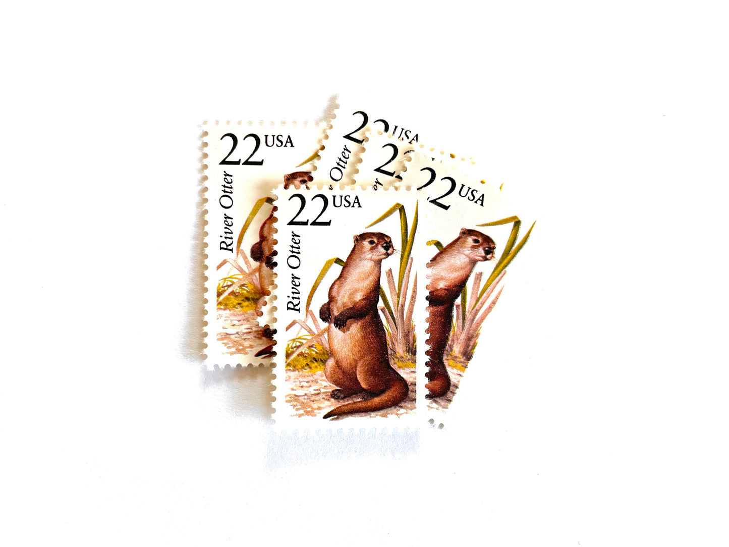 River Otter Stamps (North American Wildlife Series, Marine Life, Multicolored) Vintage Unused USPS Postage 22c