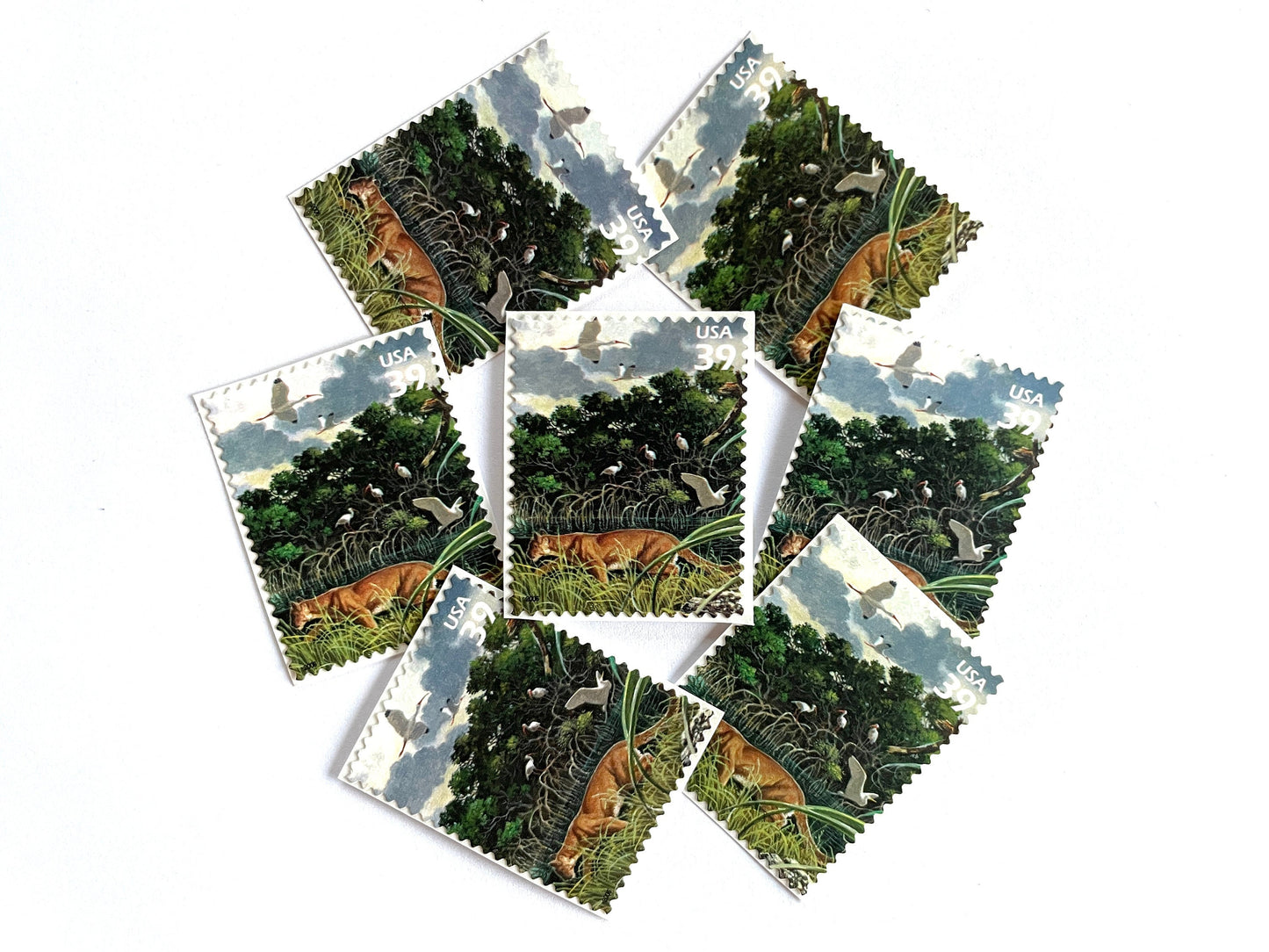 Southern Florida Wetland Panther Stamps (Nature of America Series, Wild Animals, Wetlands) Vintage Unused USPS Postage 39c