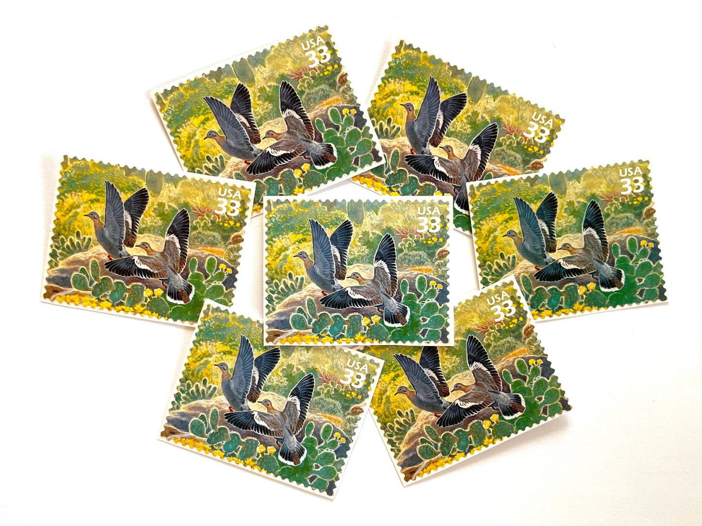 Sonoran Desert White-Winged Dove Stamps (Nature of America Series, Birds, Desert) Vintage Unused USPS Postage 33c