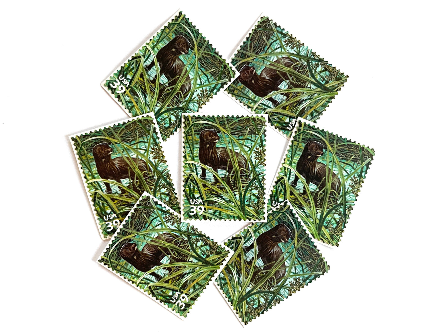 Southern Florida Wetland Everglades Mink Stamps (Nature of America Series, Wild Animals, Wetlands) Vintage Unused USPS Postage 39c