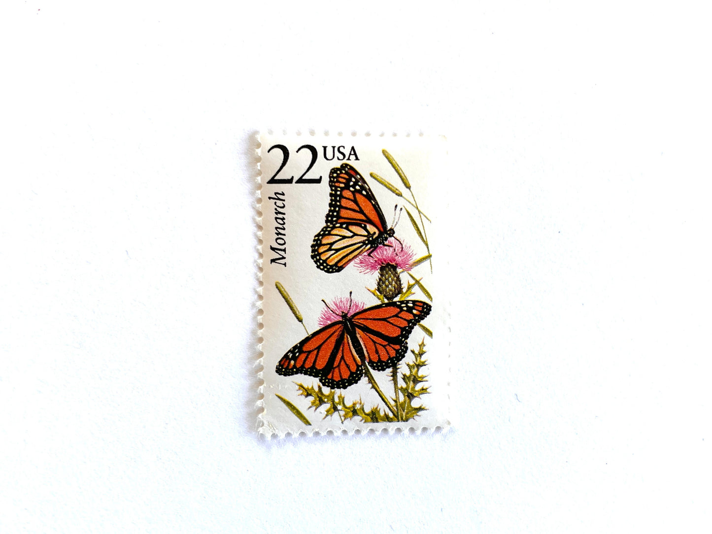 Monarch Butterfly Stamps (North American Wildlife Series, Butterflies, Insects, Orange, Multicolored) Vintage Unused USPS Postage 22c