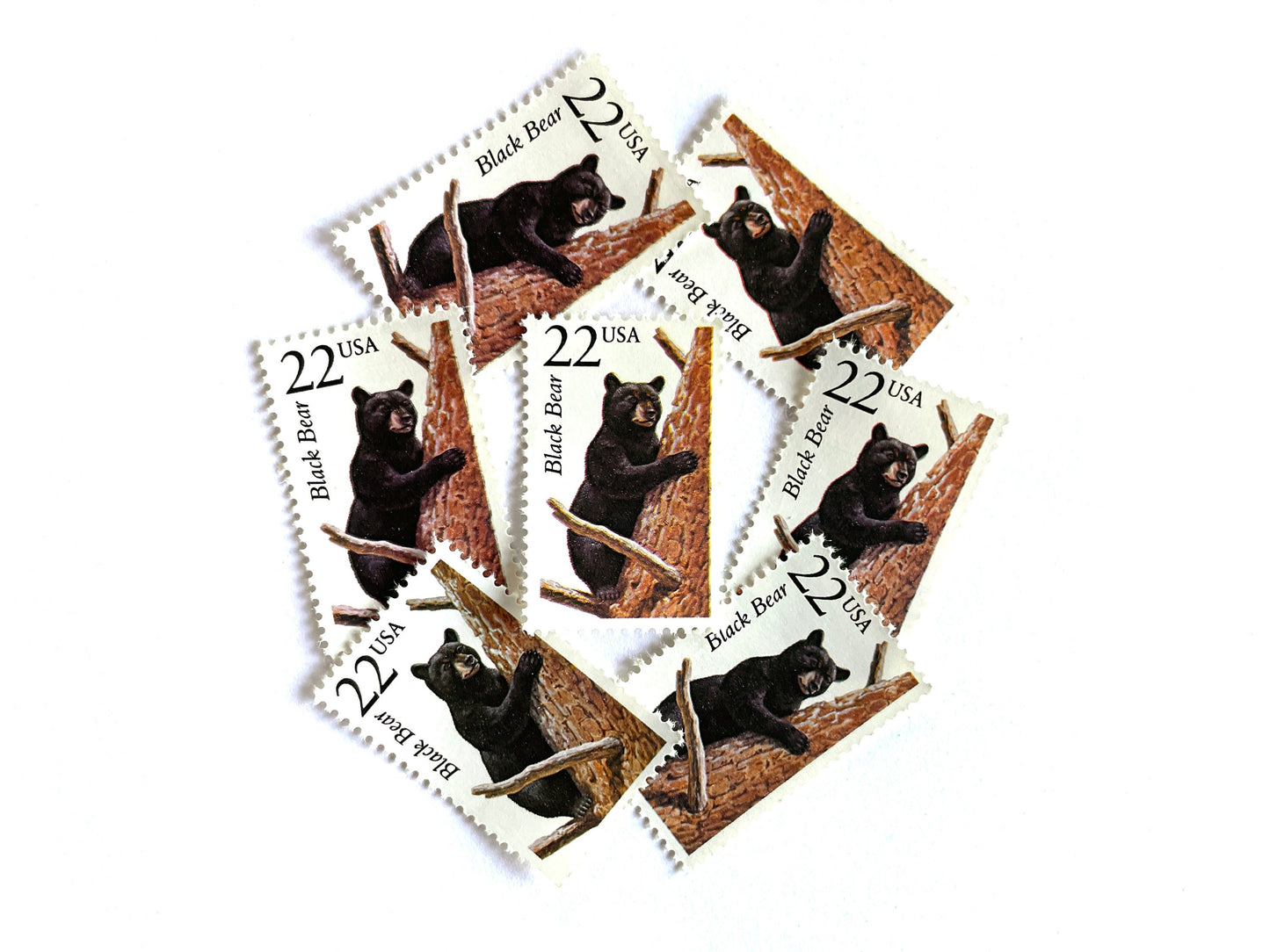 Black Bear Stamps (North American Wildlife Series, Multicolored) Vintage Unused USPS Postage 22c