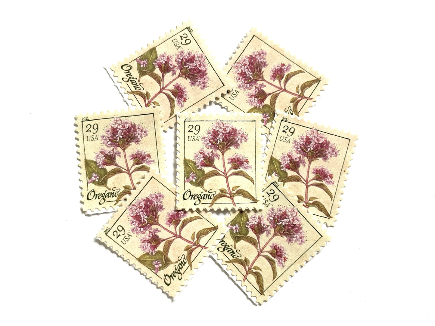 Oregano Herb Stamps (Herbs, Culinary, Flowers, Bridal, Pink) Vintage Unused USPS Postage 29c