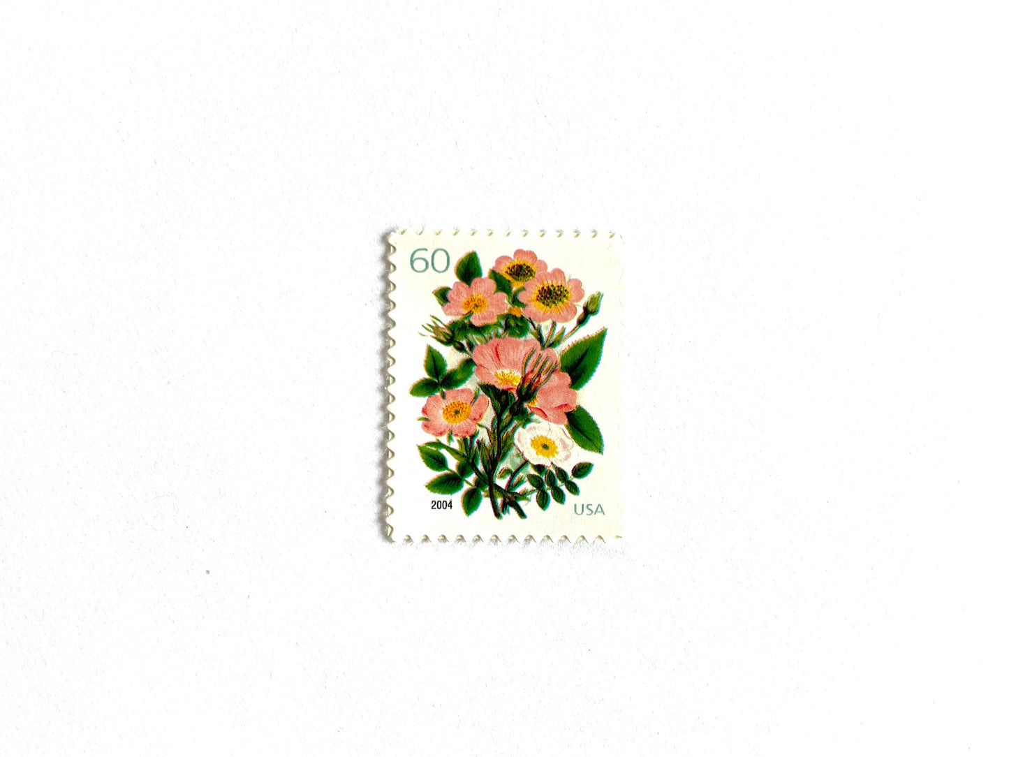Wedding Series Garden Botanical Stamps (Bridal Bouquet, Coral, Pink) Vintage Unused USPS Postage 60c