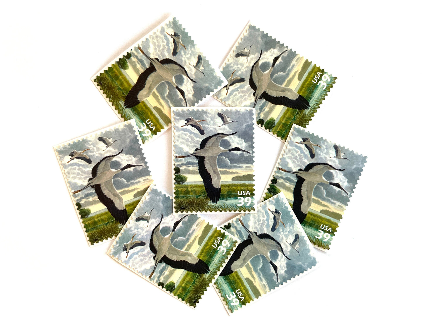 Southern Florida Wetland Wood Stork Stamps (Nature of America Series, Birds, Wetlands) Vintage Unused USPS Postage 39c