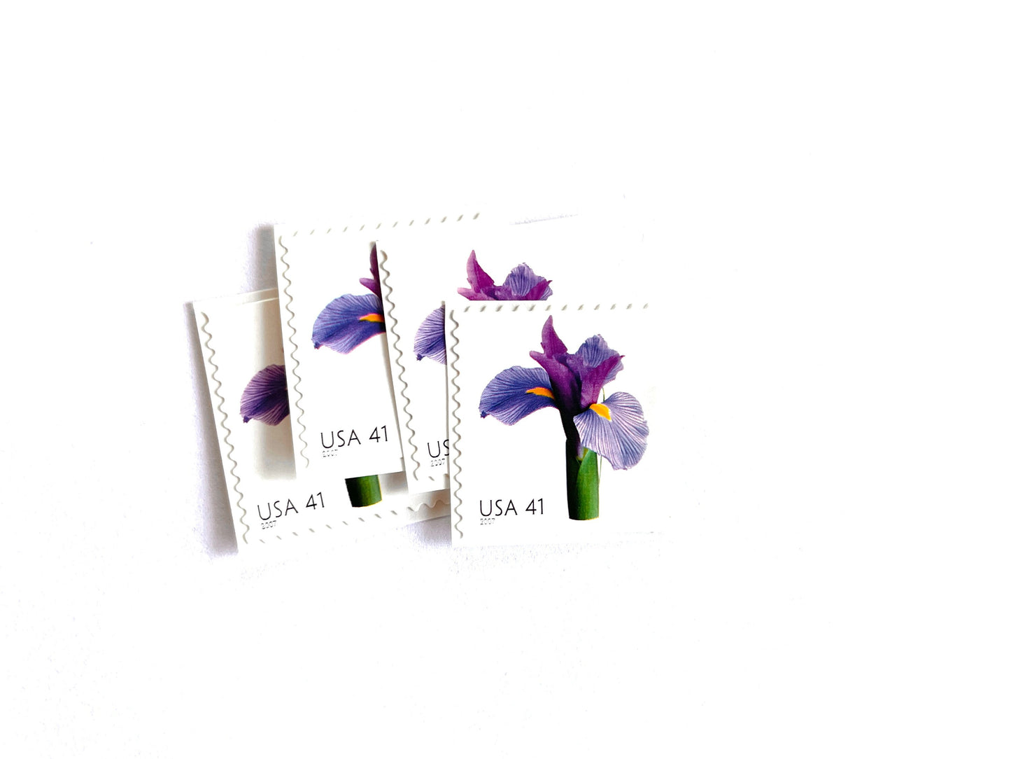 Purple Iris Stamps (Beautiful Blooms, Flowers, Bridal, Purple) Vintage Unused USPS Postage 41c