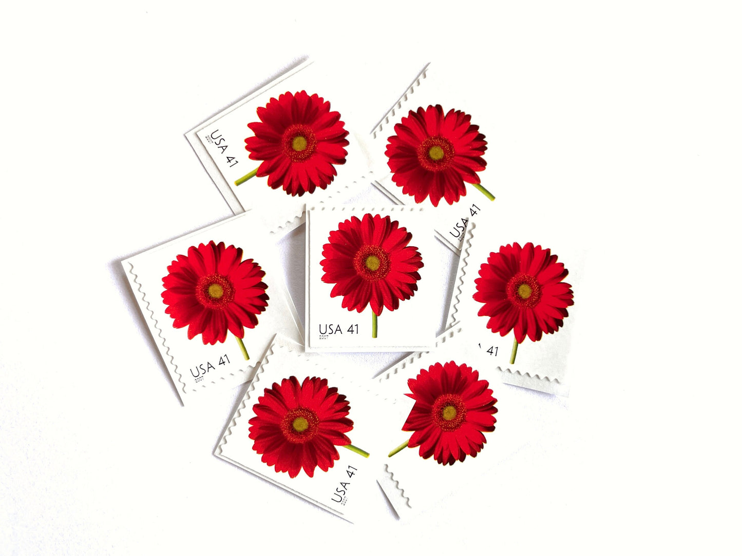 Red Gerbera Daisy Stamps (Beautiful Blooms Series, Flowers, Bridal, Red) Vintage Unused USPS Postage 41c