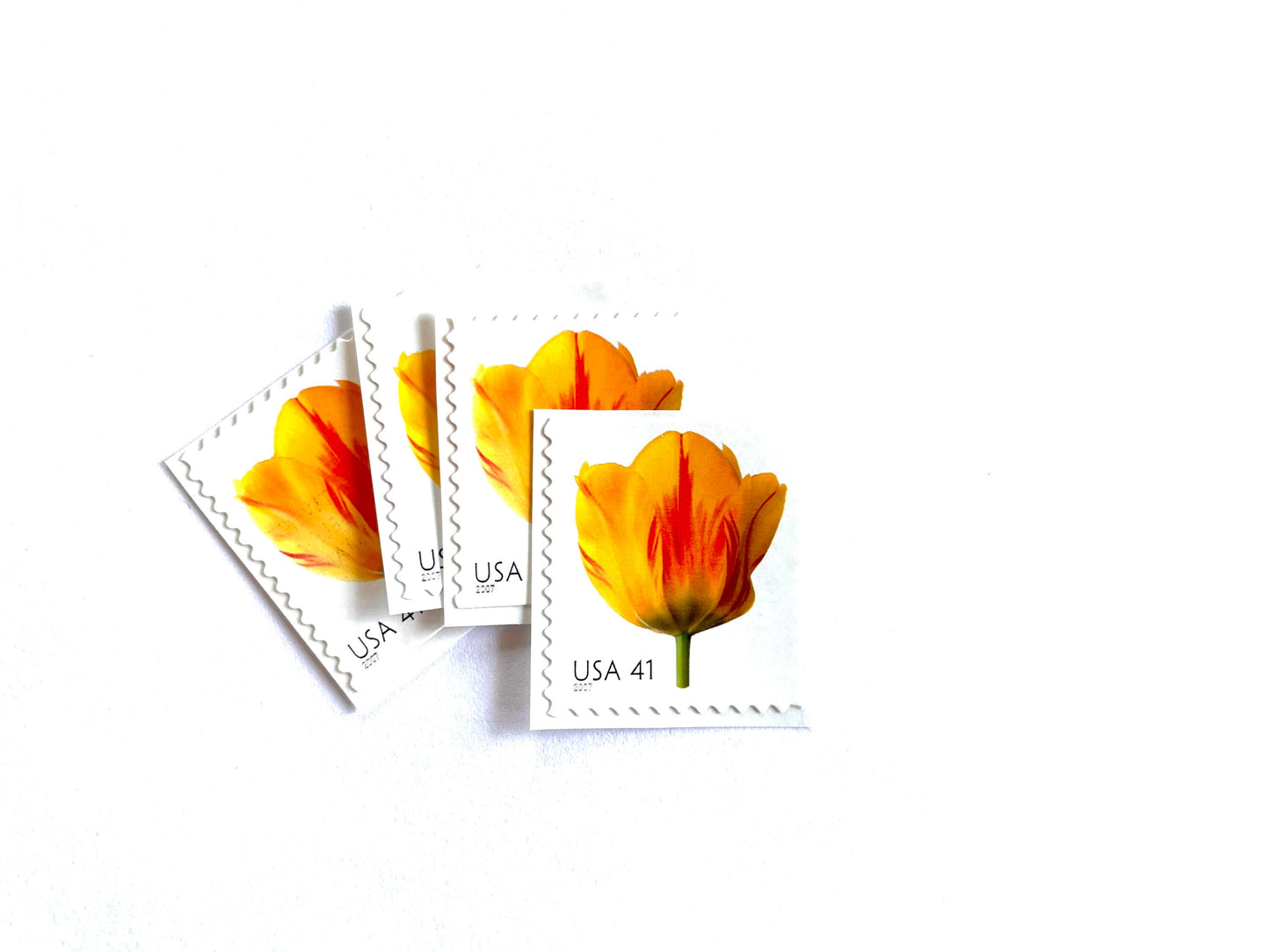 Tulip Stamps (Beautiful Blooms Series, Flowers, Bridal, Yellow) Vintage Unused USPS Postage 41c