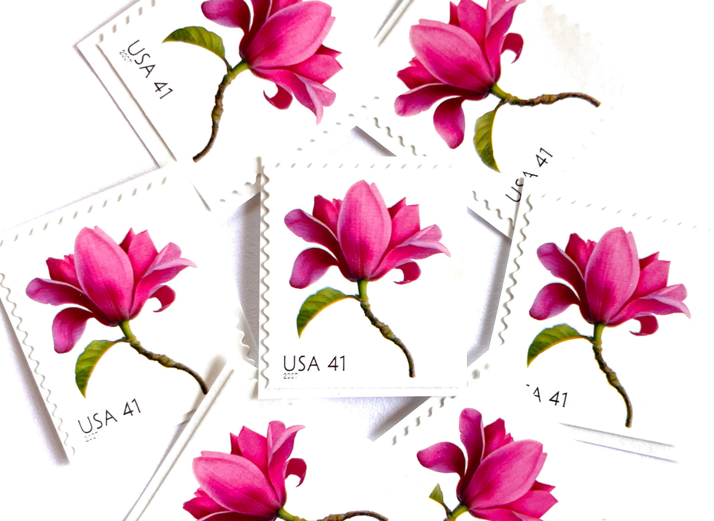 Pink Vulcan Magnolia Stamps (Beautiful Blooms Series, Flowers, Bridal, Pink) Vintage Unused USPS Postage 41c