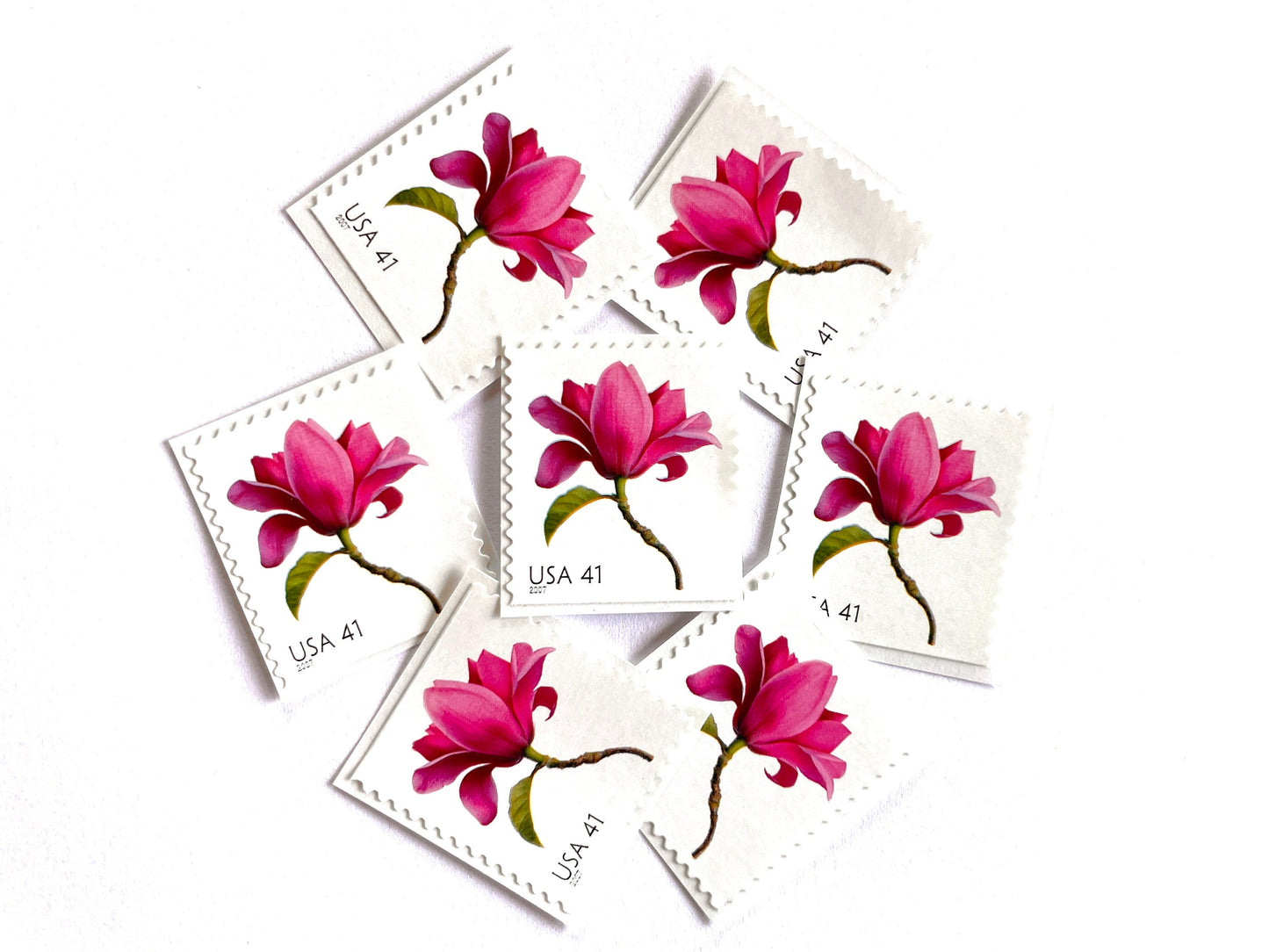 Pink Vulcan Magnolia Stamps (Beautiful Blooms Series, Flowers, Bridal, Pink) Vintage Unused USPS Postage 41c