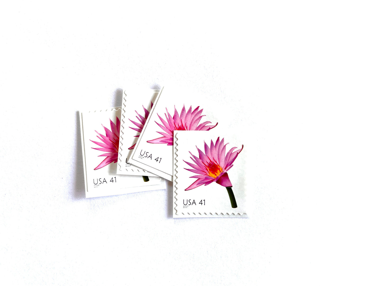 Pink Water Lily Stamps (Beautiful Blooms Series, Flowers, Bridal, Pink) Vintage Unused USPS Postage 41c