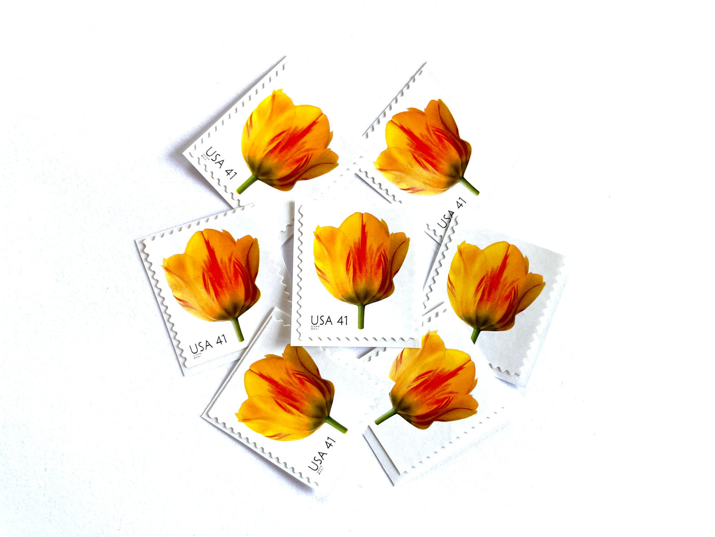 Tulip Stamps (Beautiful Blooms Series, Flowers, Bridal, Yellow) Vintage Unused USPS Postage 41c
