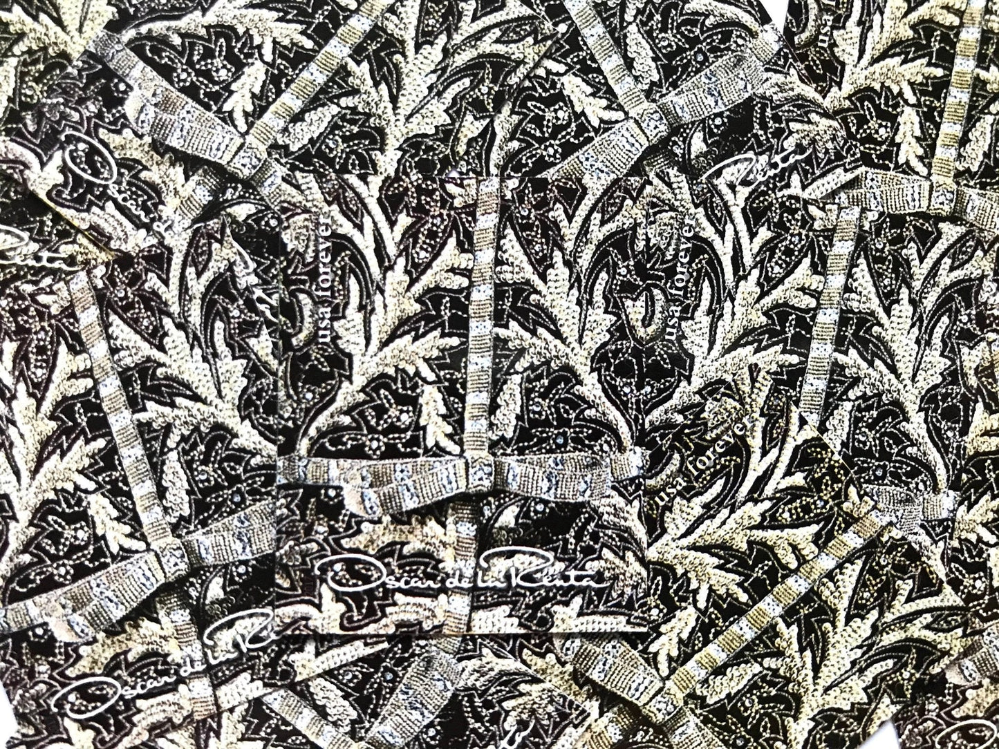 Unused Vintage Oscar de la Renta Black and Metallic Fabric Stamps (ODLR, Fashion Designer) USPS Postage Forever Stamp - Heritage Post House