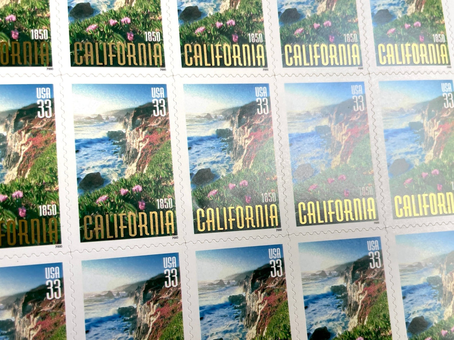 Vintage Unused California Statehood 150th Anniversary Stamps (Big Sur), USPS Postage 33c - Heritage Post House