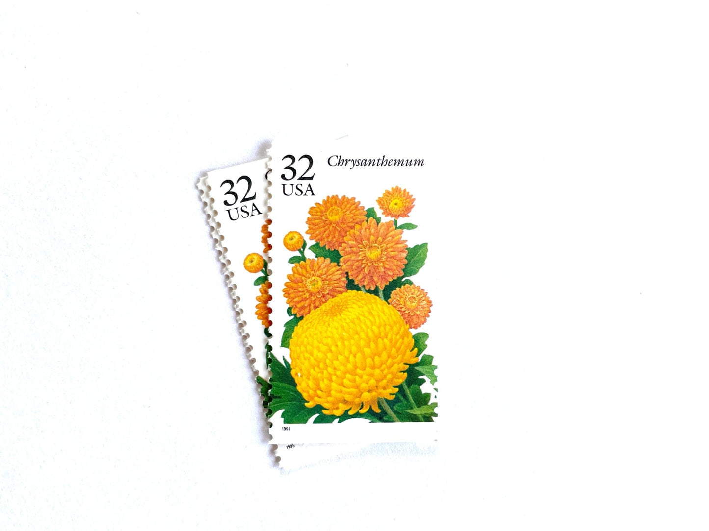 Vintage Unused Chrysanthemum Flower Stamps (The Seasonal Garden), USPS Postage 32c - Heritage Post House