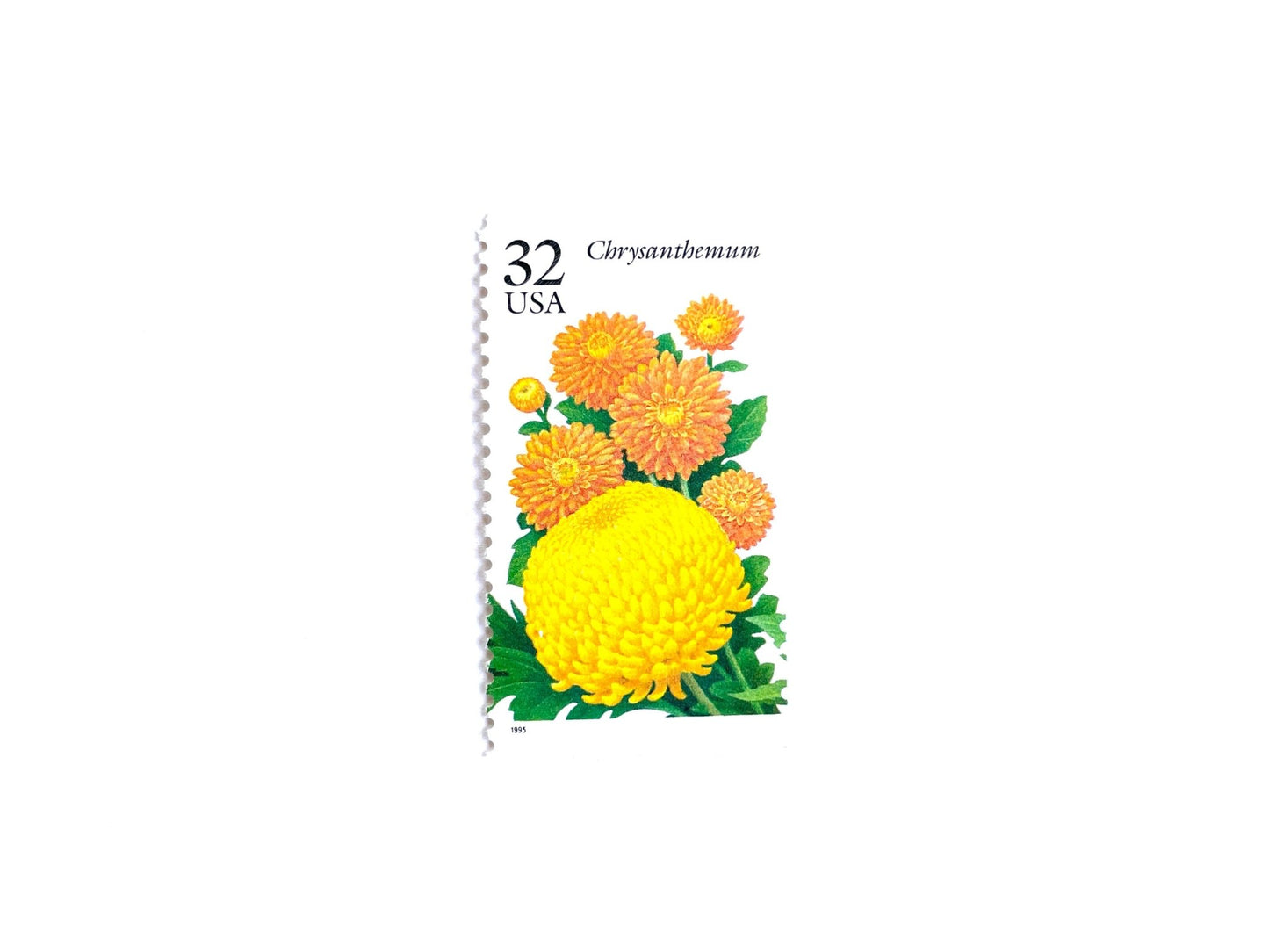 Vintage Unused Chrysanthemum Flower Stamps (The Seasonal Garden), USPS Postage 32c - Heritage Post House