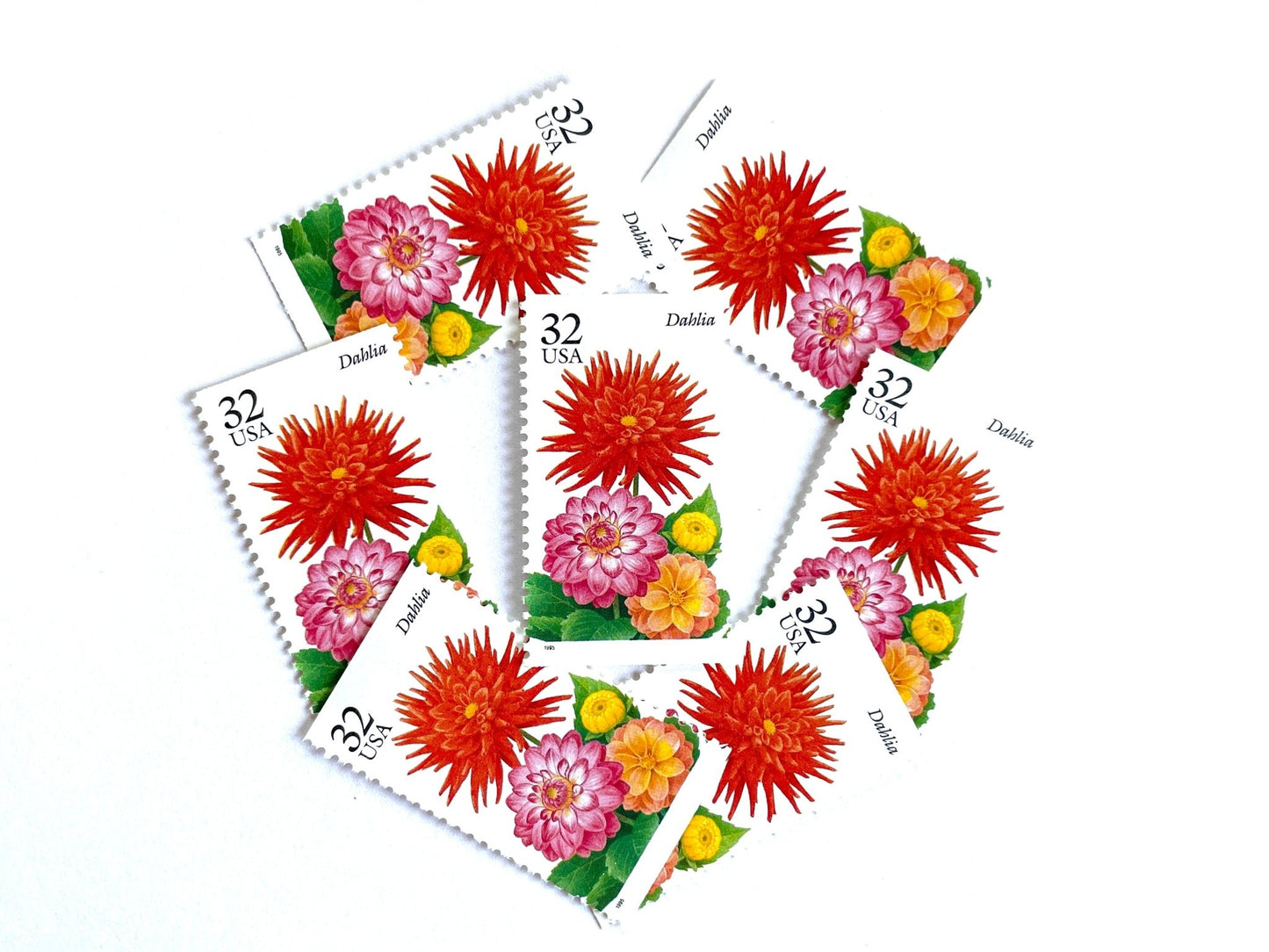 Vintage Unused Dahlia Flower Stamp (The Seasonal Garden), USPS Postage 32c - Heritage Post House