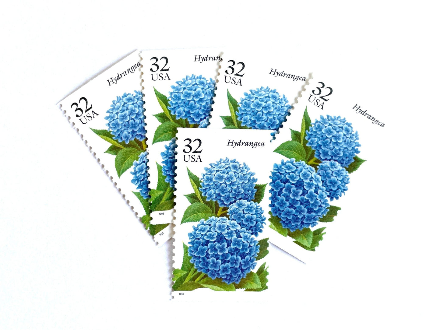 Vintage Unused Hydrangea Flower Stamps (The Seasonal Garden), USPS Postage 32c - Heritage Post House