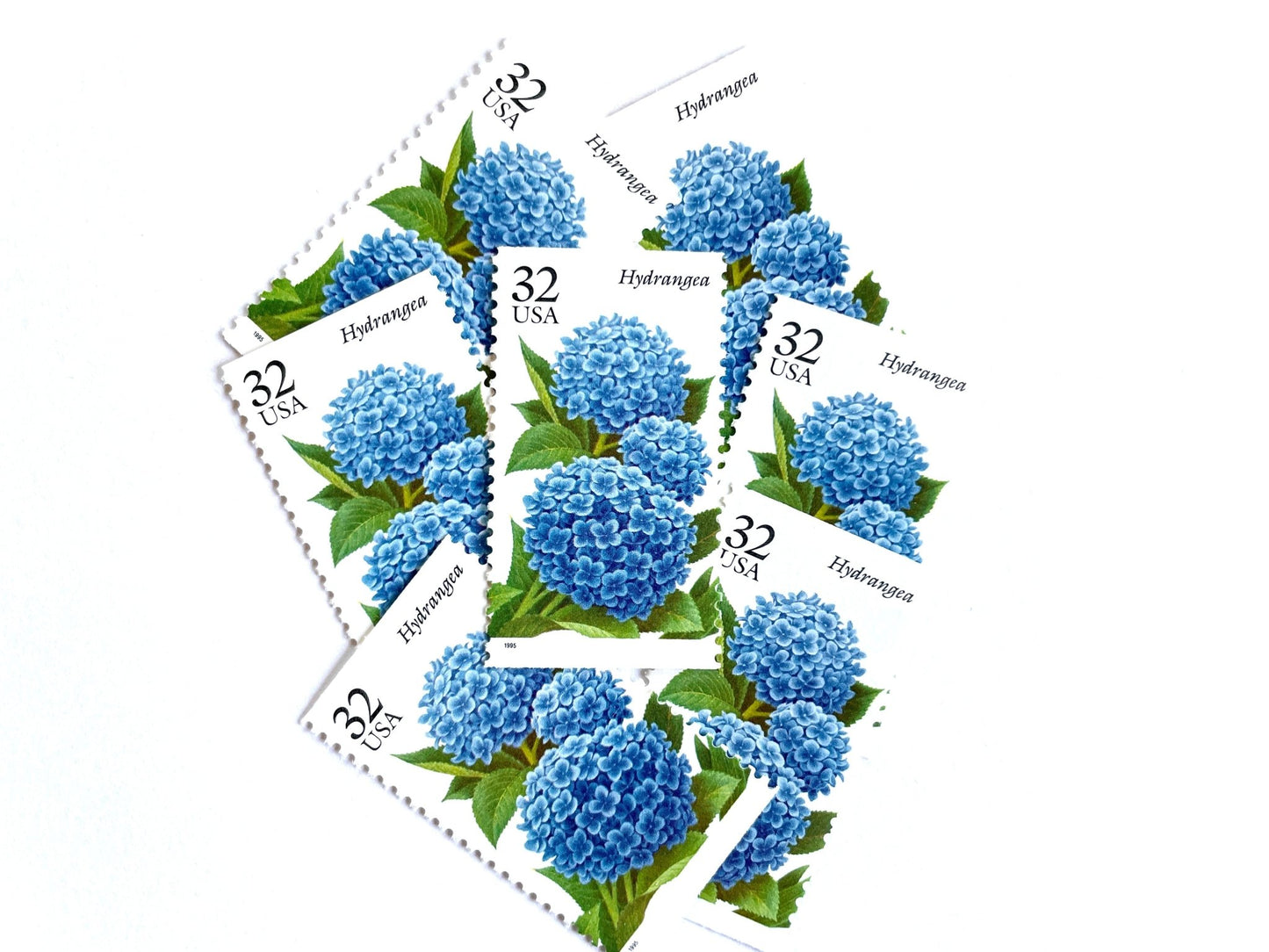 Vintage Unused Hydrangea Flower Stamps (The Seasonal Garden), USPS Postage 32c - Heritage Post House