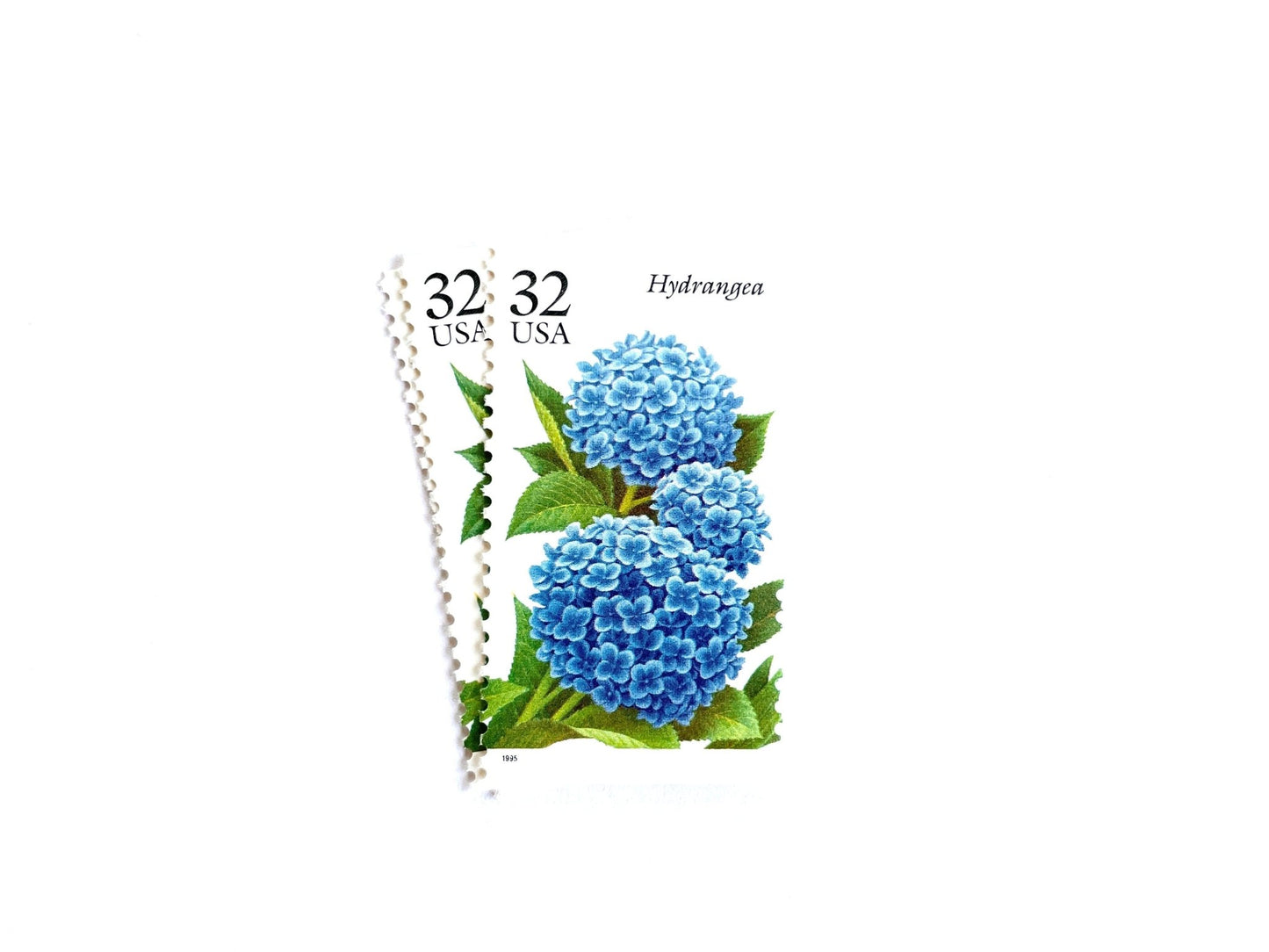 Vintage Unused Hydrangea Flower Stamps (The Seasonal Garden), USPS Postage 32c - Heritage Post House