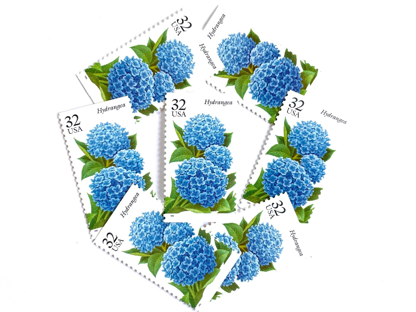 Vintage Unused Hydrangea Flower Stamps (The Seasonal Garden), USPS Postage 32c - Heritage Post House