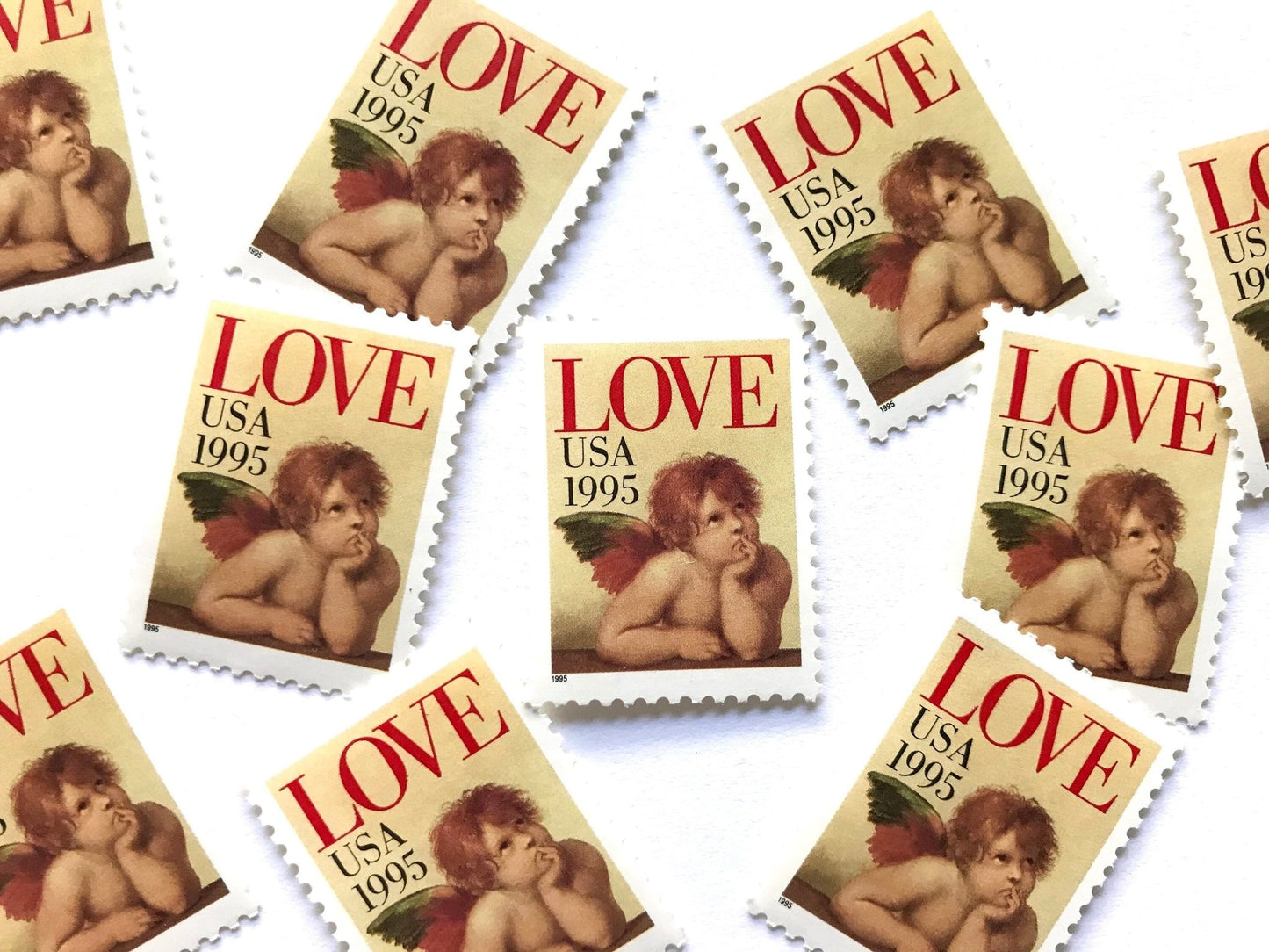 Vintage Unused Love 1995 Cherub Stamps (Angel, Non Denominated), USPS Postage 32c - Heritage Post House