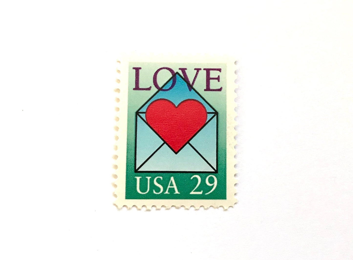 Vintage Unused Love Envelope Stamps (Love Series, Envelope and Heart) USPS Postage 29c - Heritage Post House