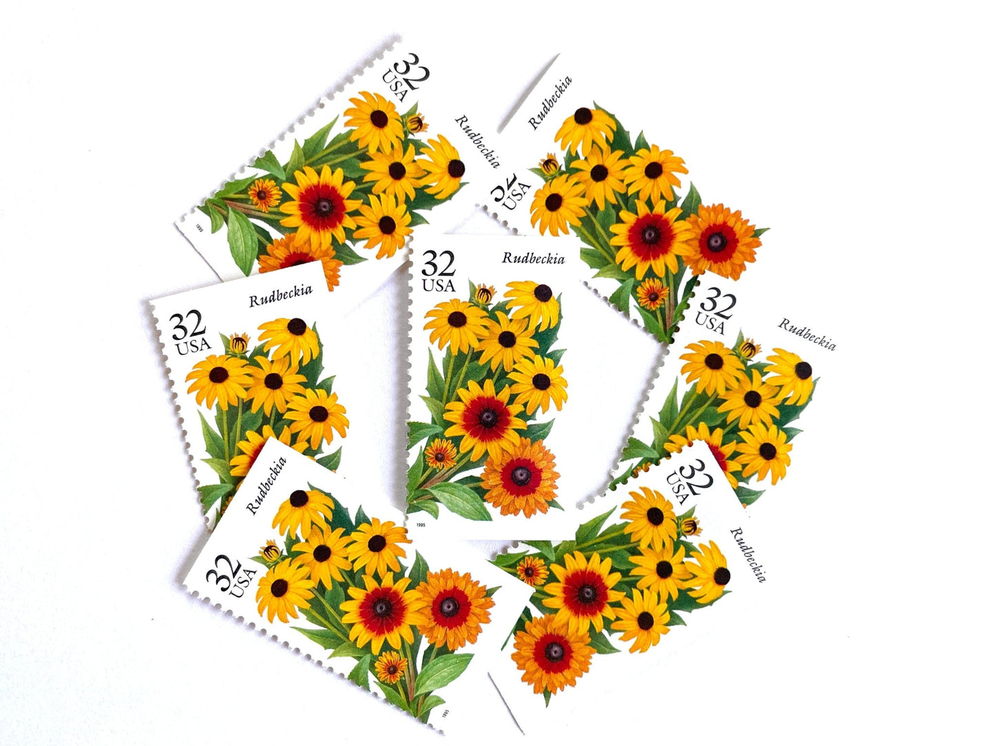 Vintage Unused Rudbeckia or “Black - eyed Susan” Flower Stamp (The Seasonal Garden), USPS Postage 32c - Heritage Post House