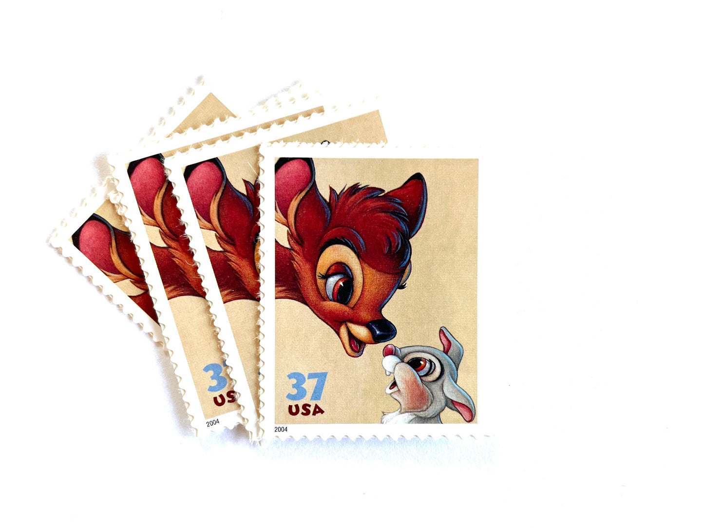 Bambi and Thumper Stamps (Art of Disney Friendship series, Disney Characters) Vintage Unused USPS Postage 37 cents