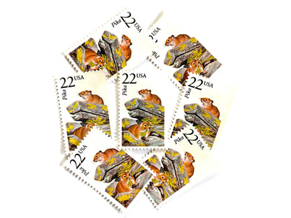 Pika Stamps (North American Wildlife Series, Multicolored) Vintage Unused USPS Postage 22c
