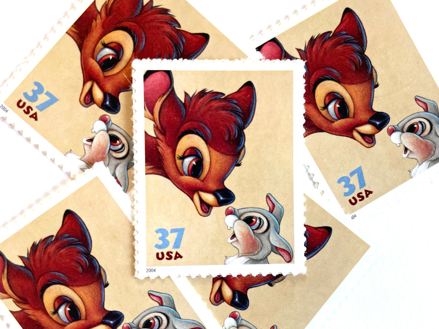 Bambi and Thumper Stamps (Art of Disney Friendship series, Disney Characters) Vintage Unused USPS Postage 37 cents