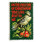 Image of 1971 Contemporary Christmas “Partridge in a Pear Tree” 8 cent stamps. Scott #1445. Stamp Themes: Christmas songs, Christmas carols, Holidays, Birds, Fruit, Partridge in a Pear Tree, The 12 Days of Christmas, on the first day of Christmas my true love sent to me. Red and green postage stamp.
