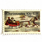 Image of 1974 Currier and Ives "Winter Road" 10 cent stamps. Scott #1551. Stamp themes: Christmas, Sleigh, Holidays, Sleigh-ride, Horse-drawn, Snow. White postage stamp.