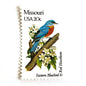 Image of Missouri State Bird and Flower postage stamps from 1982, featuring a Bluebird and Hawthorn Blossom on vintage unused 20-cent USPS postage, Scott 1977.