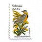 Image of Nebraska State Bird and Flower postage stamps from 1982, featuring a Western Meadowlark and Goldenrod on vintage unused 20-cent USPS postage, Scott 1979.