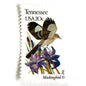 Tennessee State Bird and Flower postage stamp from 1982 featuring a Mockingbird and Iris on vintage unused 20-cent USPS postage, Scott 1994.