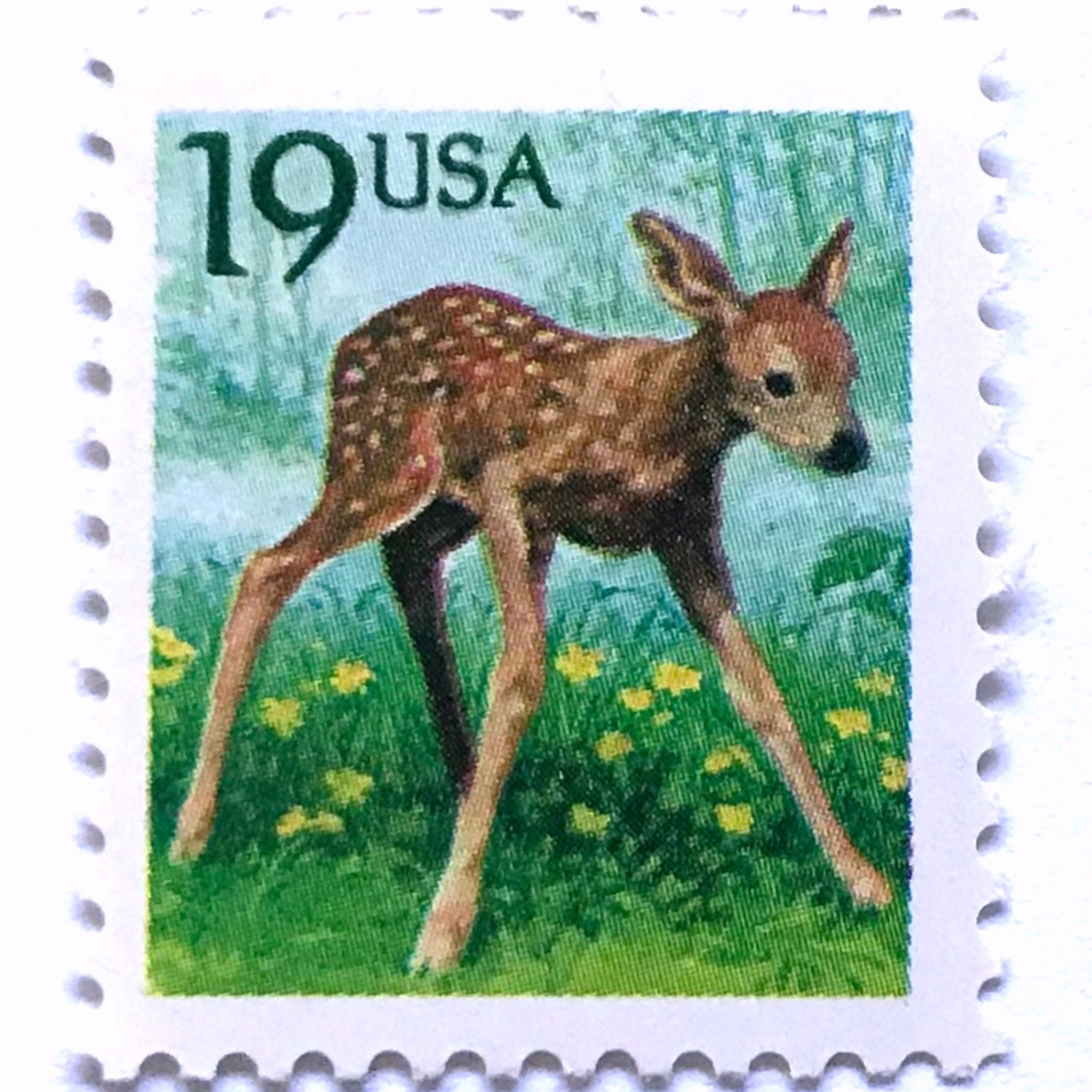 Fawn Mail Stamps (Doe, Baby Deer, White-Tailed Deer, Bambi, Spring ...
