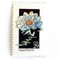 Image of 29-cent USPS postage stamp featuring a white Fragrant Water Lily flower from the 1992 American Wildflower Series