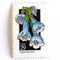 Image of 1992 American Wildflower Series “Virginia Bluebells” vintage USPS mail stamps. Scott #2668. Stamp Themes: Plants, Flowers, Wildflowers, Flora. Blue, Purple, Green, Multicolored gummed postage stamp. Perfect postage stamp to use for save the date announcements, wedding invitation postage, bridal shower invitations, birth announcements, valentine’s day, thank you cards, and snail mail.