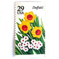 Image of vintage unused USPS Daffodil postage stamps from the 1993 Spring Garden Flowers series, featuring yellow daffodil blooms with green foliage, 29-cent face value, Scott 2761.