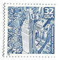 Empire State Building postage stamp from 1998 featuring Paul Calle’s pencil-sketch illustration of the iconic New York City skyscraper on vintage unused 32-cent USPS postage, Scott 3185b.