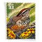 Image of Cactus Wren postage stamps from the 1999 Nature of America Sonoran Desert series, featuring a brown desert bird in a Southwestern landscape on vintage unused 33-cent USPS postage, Scott 3293a.
