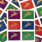 Image of 1999 Contemporary Christmas “Reindeer” 33-cent stamps. Scott #3360-63. Stamp Themes: Christmas, Holidays, Reindeer, Jumping Deer, Antlers, Greetings. Multicolored postage stamps.