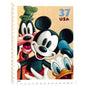 Mickey Mouse, Goofy and Donald Duck postage stamp from 2004 featuring the classic Disney friends on vintage unused 37-cent USPS postage, Scott 3865.