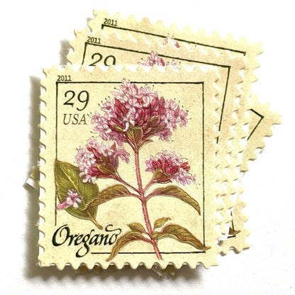 Image of 2011 Herbs Series “Oregano” unused 29-cent USPS mail stamps. Scott #4505. Stamp Themes: Herbs, Culinary, Cooking, Flowers, Wildflowers, Floral, Botanical, Fragrant, Italian Wedding, Bridal. Pink, Green, White, Beige/Neutral, Multicolored self-adhesive postage stamp. Perfect postage stamp to use for save the date announcements, wedding invitation postage, shower invitations, birth announcements, thank you cards, valentine’s day, and snail mail.