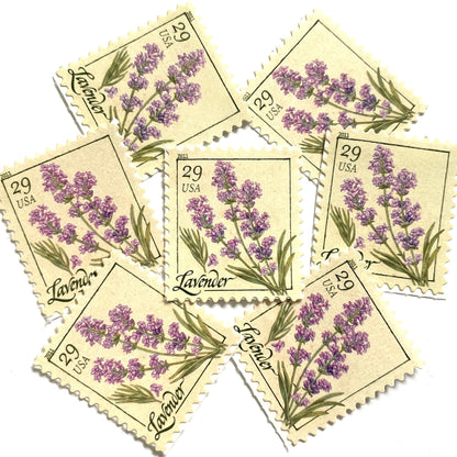 Image of 2011 Herbs Series “Lavender” unused 29-cent USPS mail stamps. Scott #4508. Stamp Themes: Herbs, Medicinal, Culinary, Cooking, Flowers, Wildflowers, Floral, Botanical, Fragrant, Mediterranean. Purple, Violet, Green, Beige/Neutral, Multicolored self-adhesive postage stamp. Perfect postage stamp to use for save the date announcements, wedding invitation postage, shower invitations, birth announcements, thank you cards, valentine’s day, and snail mail.