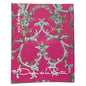 Oscar de la Renta Pink Fabric postage stamp from 2017 featuring bright pink fabric with metallic floral design on unused USPS Forever postage, Scott 5173b.